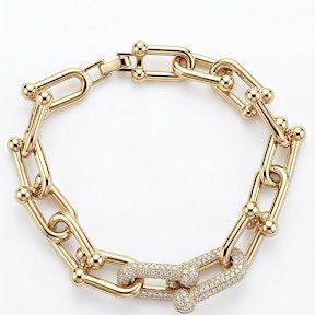 Pulseira U Cravejada - 17cm