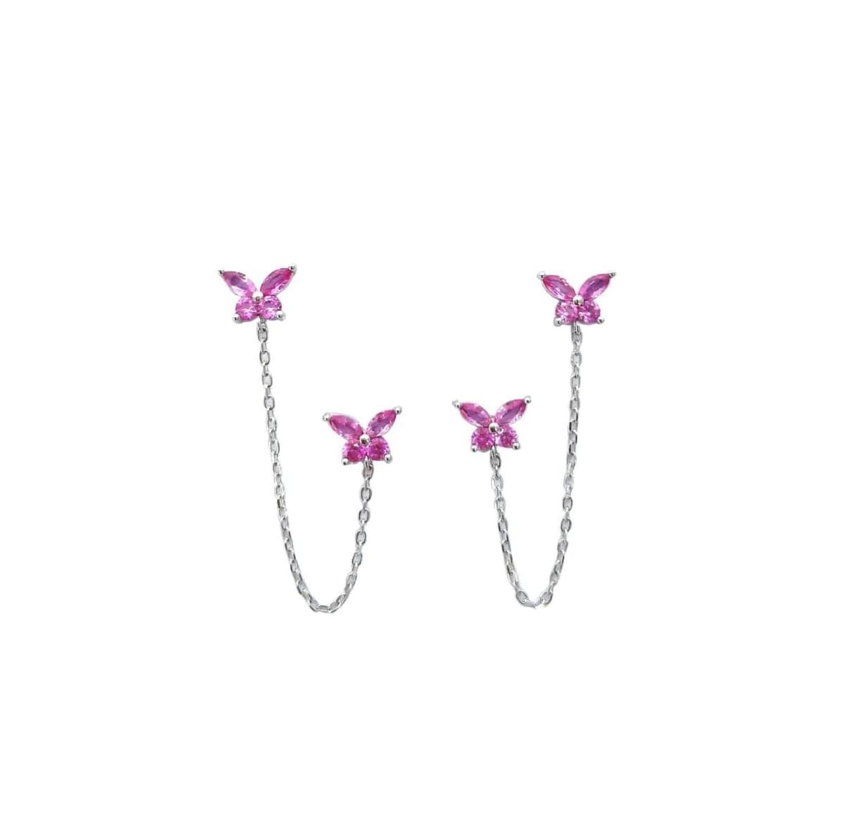 BRINCO BORBOLETA DUPLO - PRATA 925