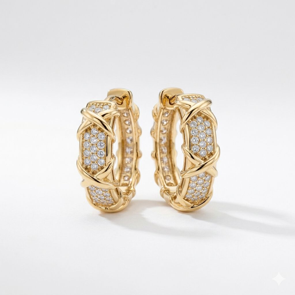 Brinco Argola Cravejado Six