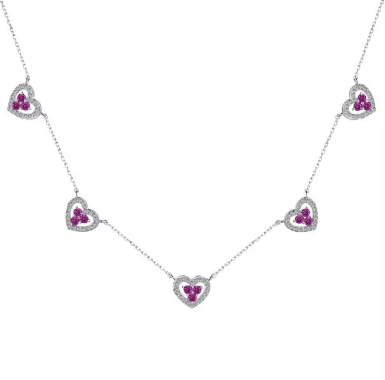 COLAR CHOKER CORAÇÃO DIAMON PINK