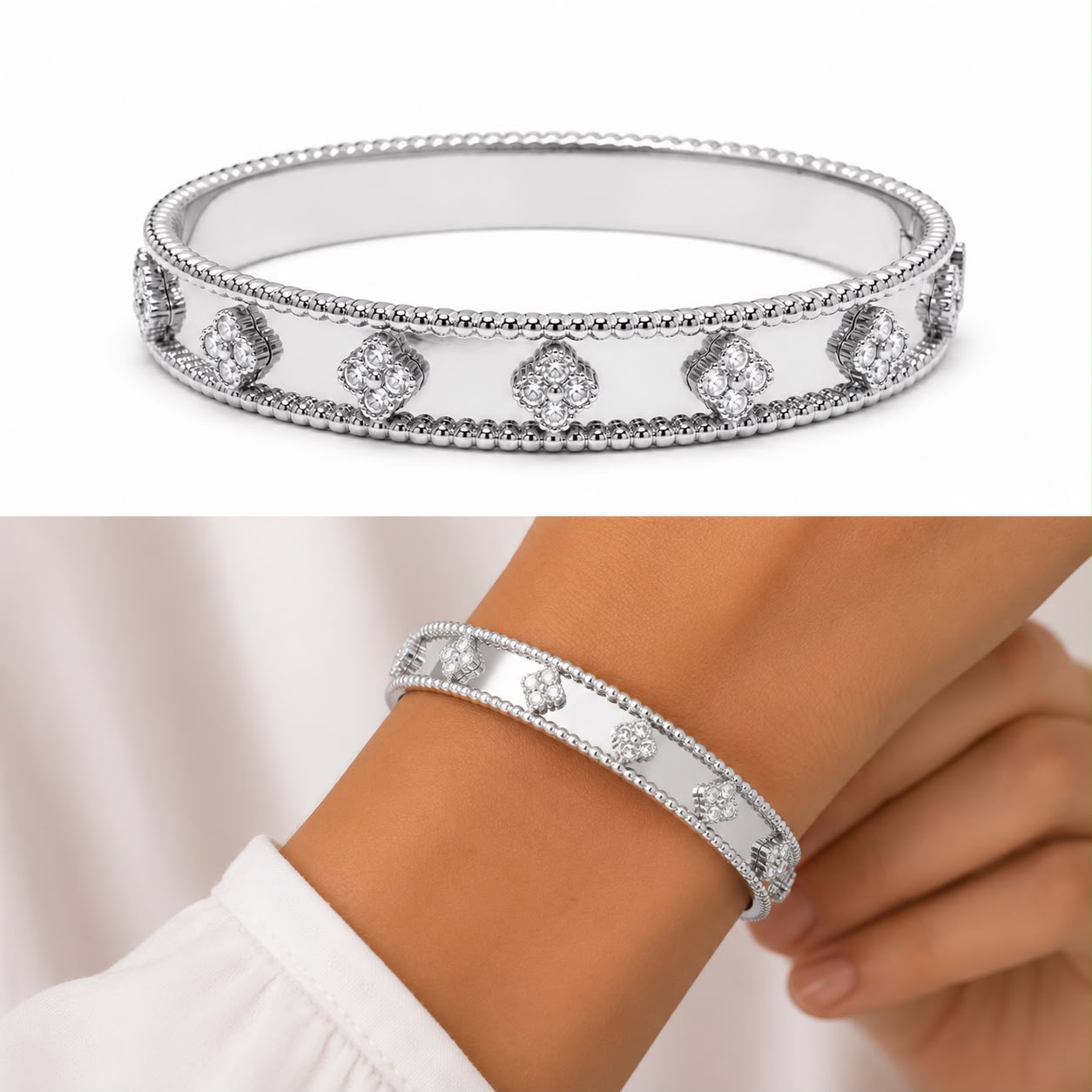Bracelete Trevo Cravejado Vans