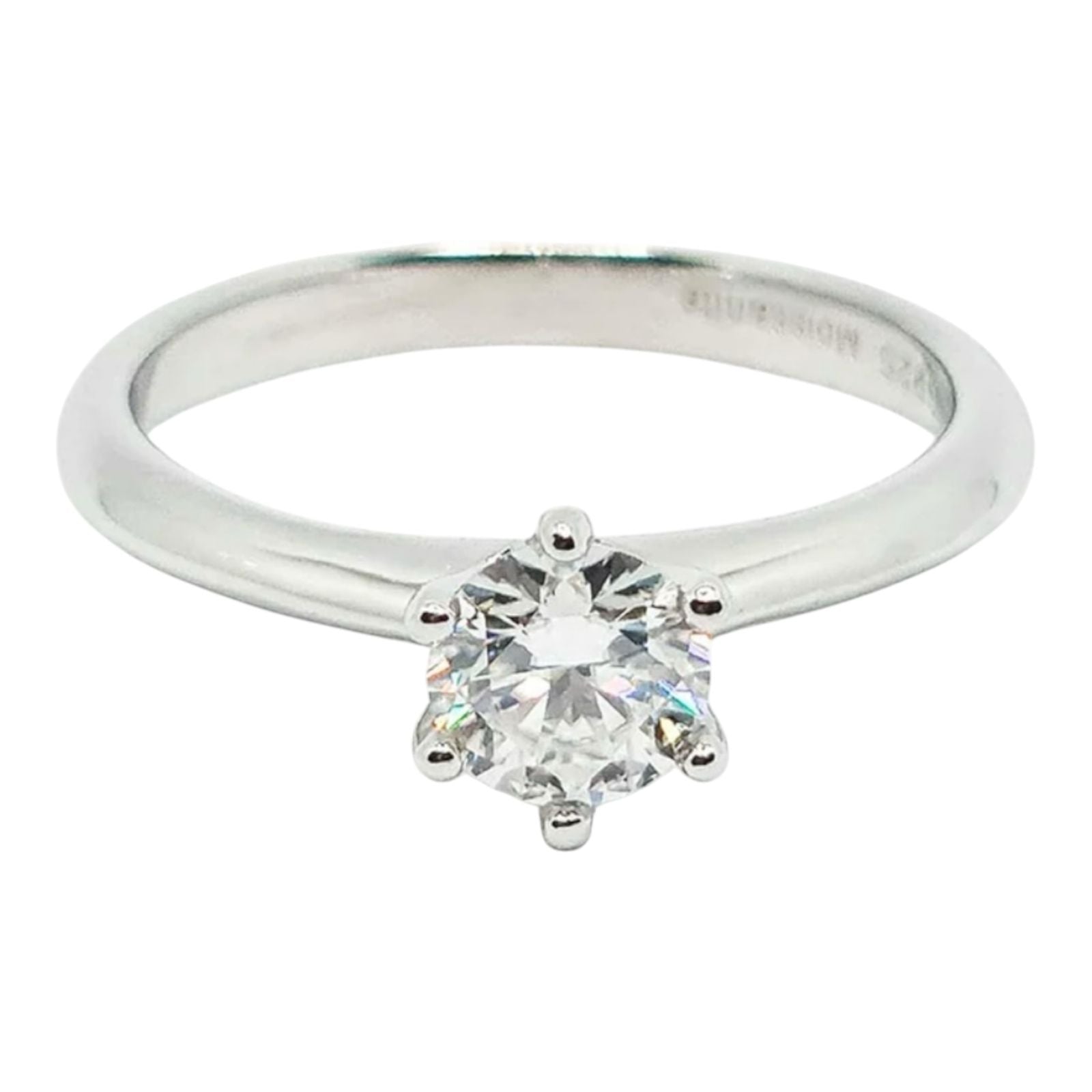 ANEL SOLITÁRIO PEDRA MOISSANITE - PRATA 925 E BANHO DE RÓDIO BRANCO