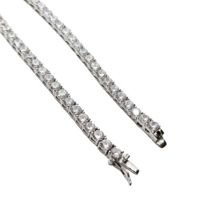 Pulseira Riviera Zircônias 18cm - Prata 925