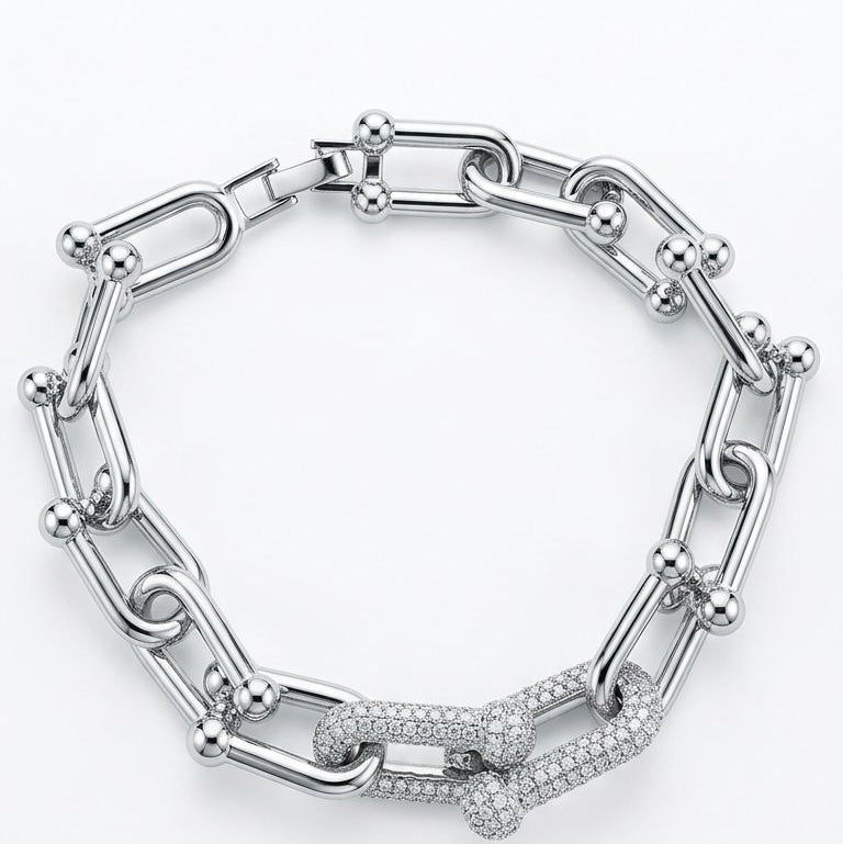 Pulseira U Cravejada - 17cm