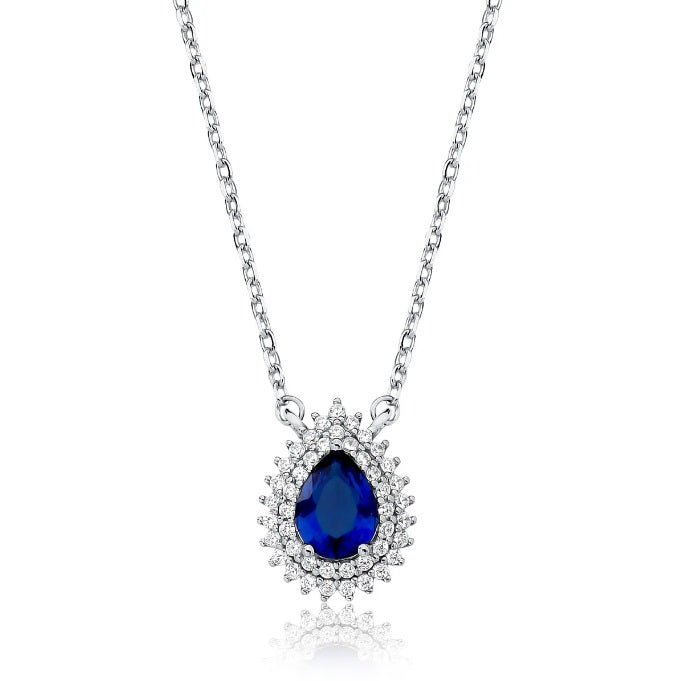 COLAR GOTA AZUL FUZION COM ZIRCONIAS