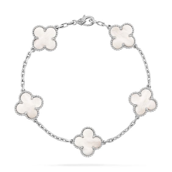 Pulseira Trevo Pequeno - Madre Pérola - Prata 925