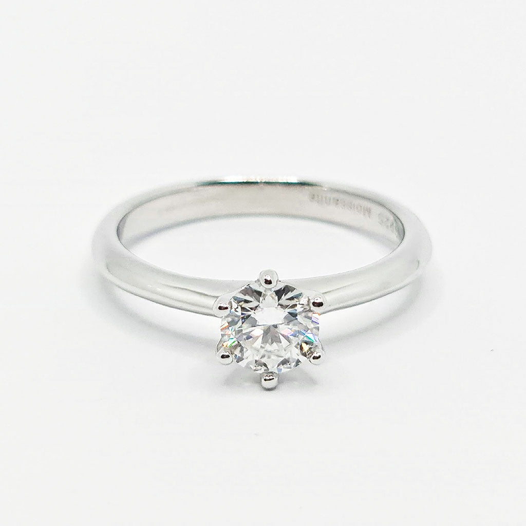 ANEL SOLITÁRIO MOISSANITE - PRATA 925 E BANHO DE RÓDIO BRANCO