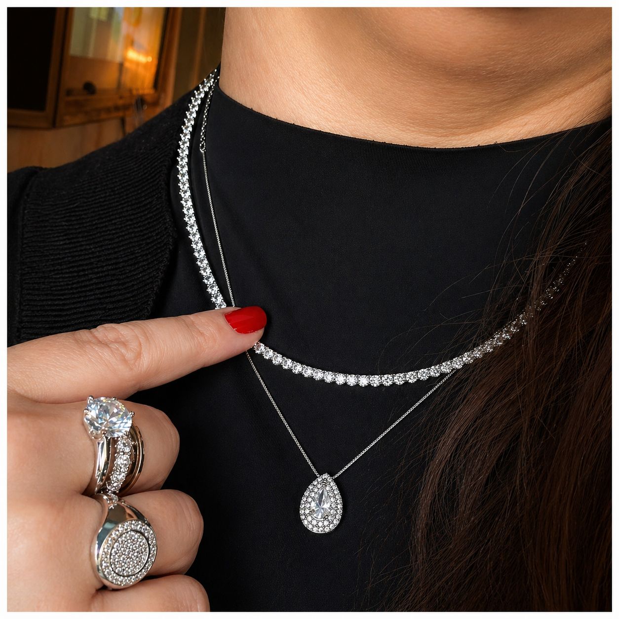 Conjunto Gota Cravejado Linda