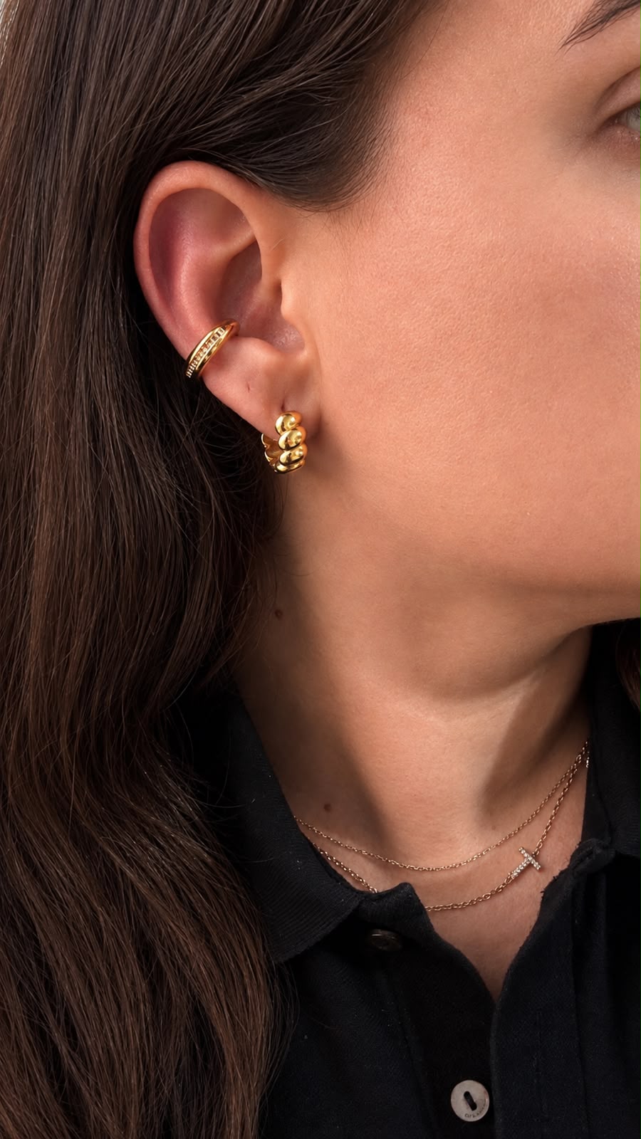Piercing Fake Cravejado Ouro