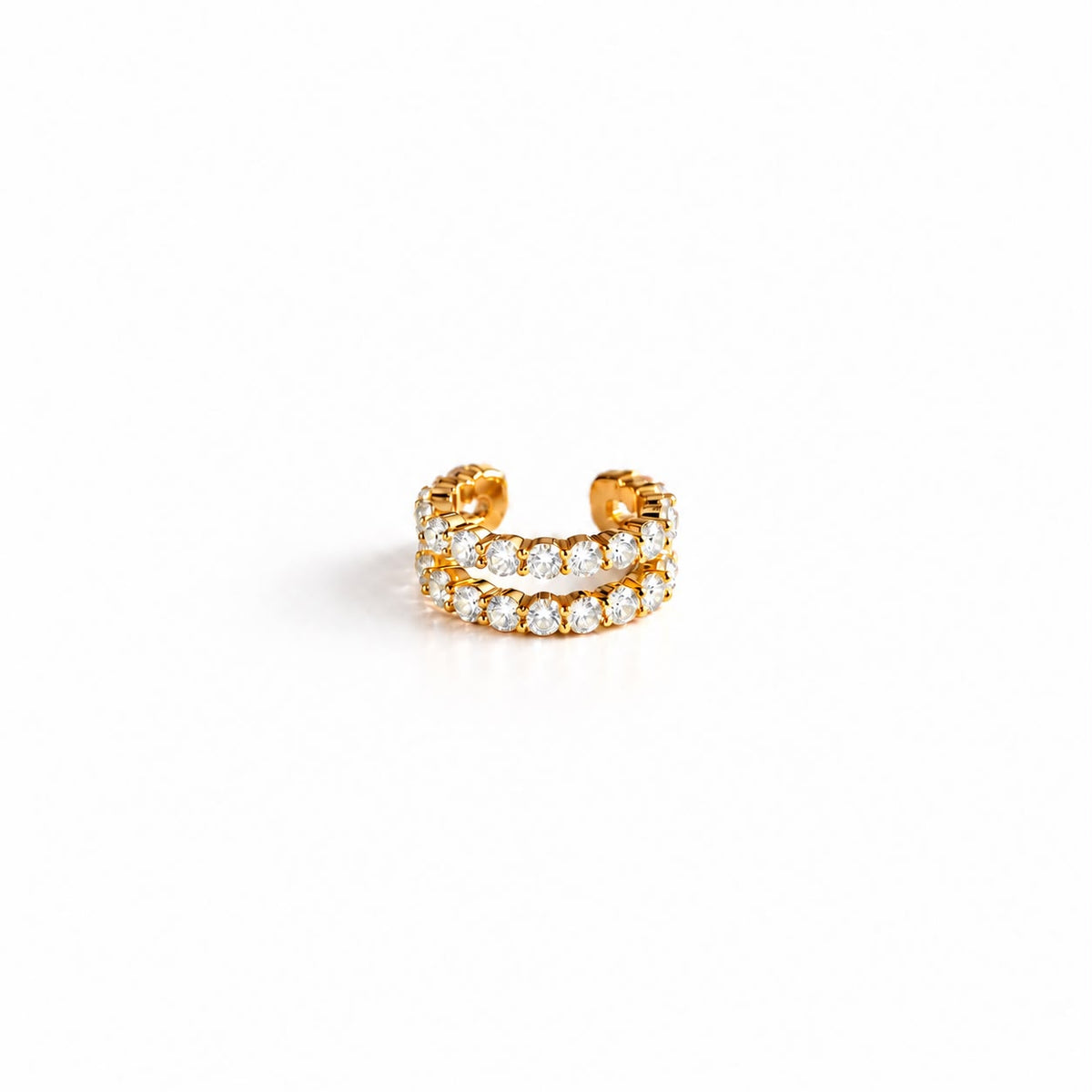 Piercing Fake Duplo Zircônias Rosa ou Cristal