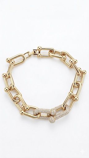 Pulseira U Cravejada - 17cm