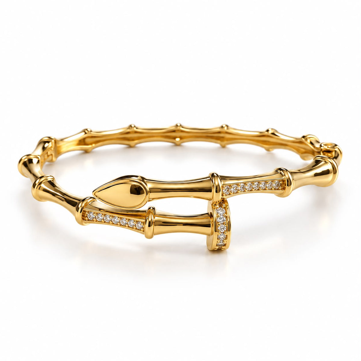 Bracelete Bamboo com Zircônias