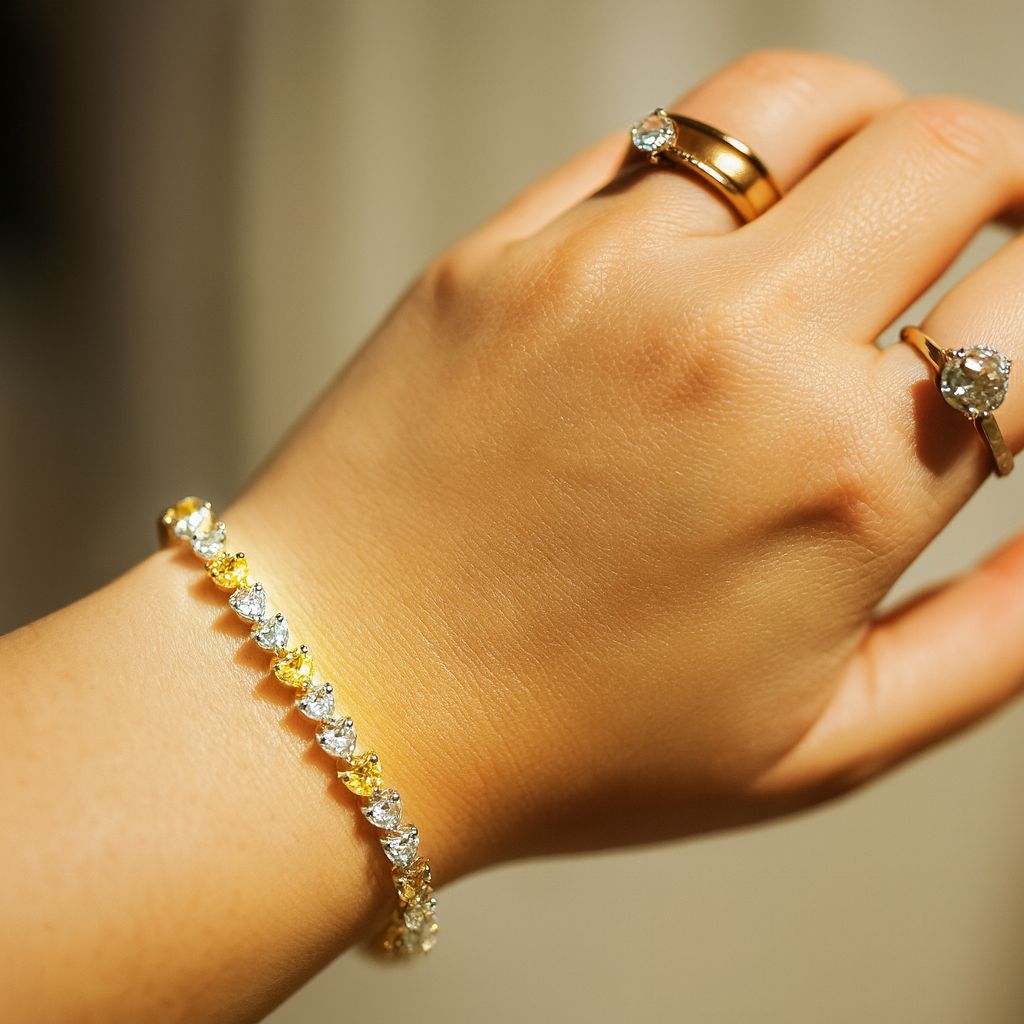 Pulseira Riviera Coração Amarelo - 17cm