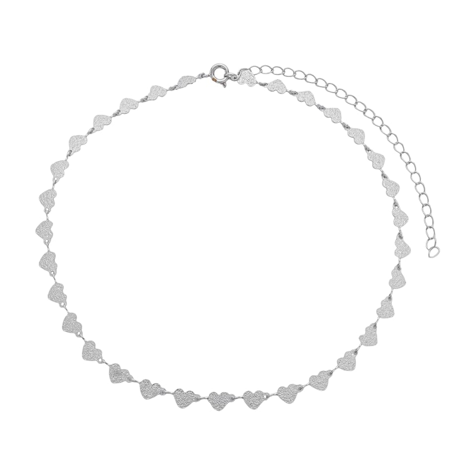 Colar Chocker Corações Quartzo