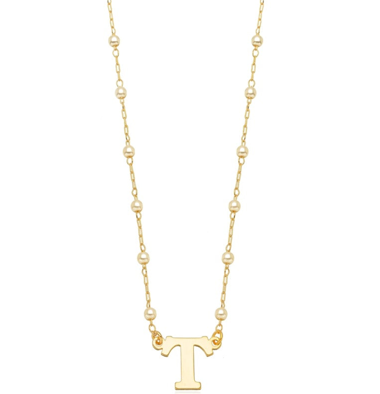 Colar Inicial com Pérolas – Banho de Ouro 18k