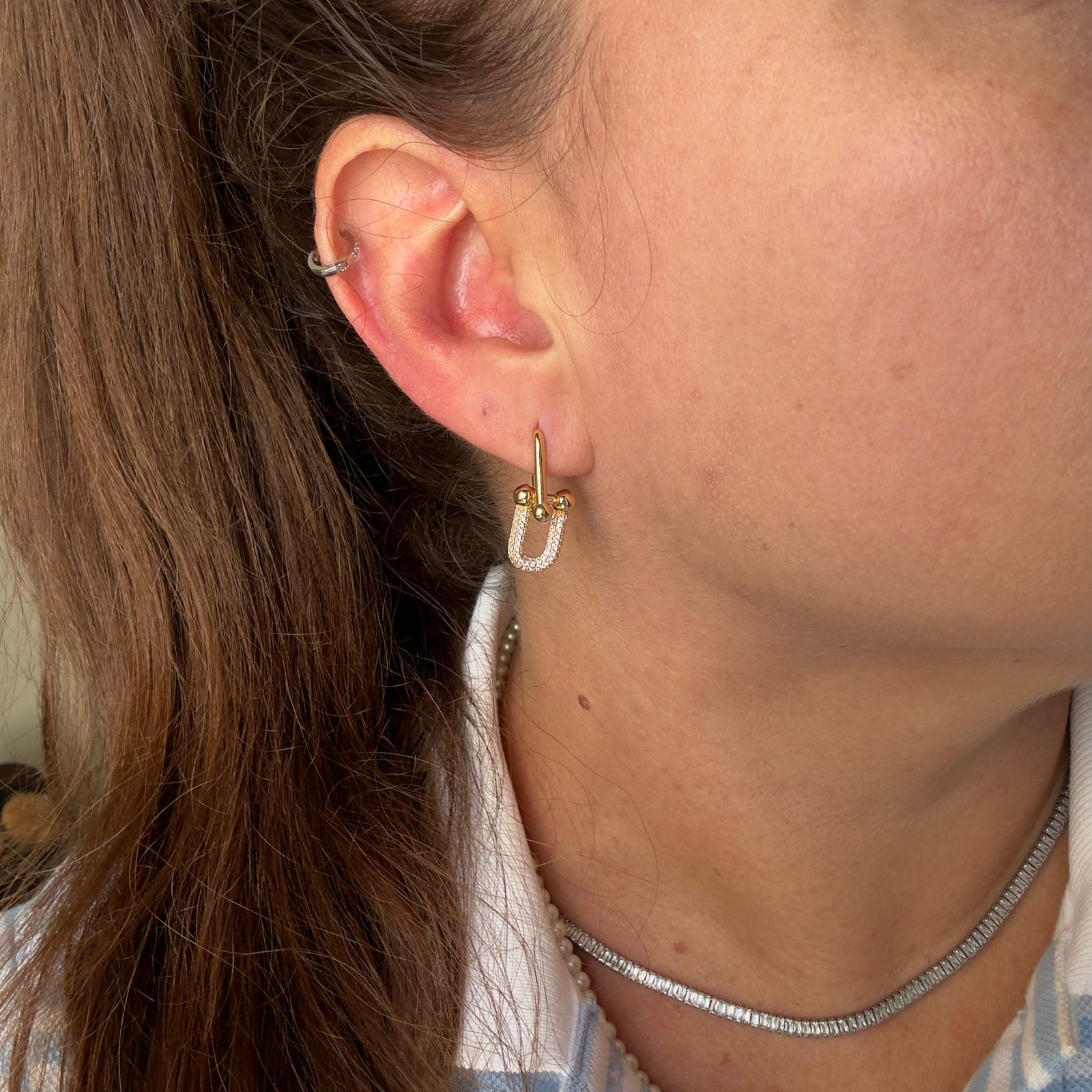 Brinco Inspiração U Cravejado