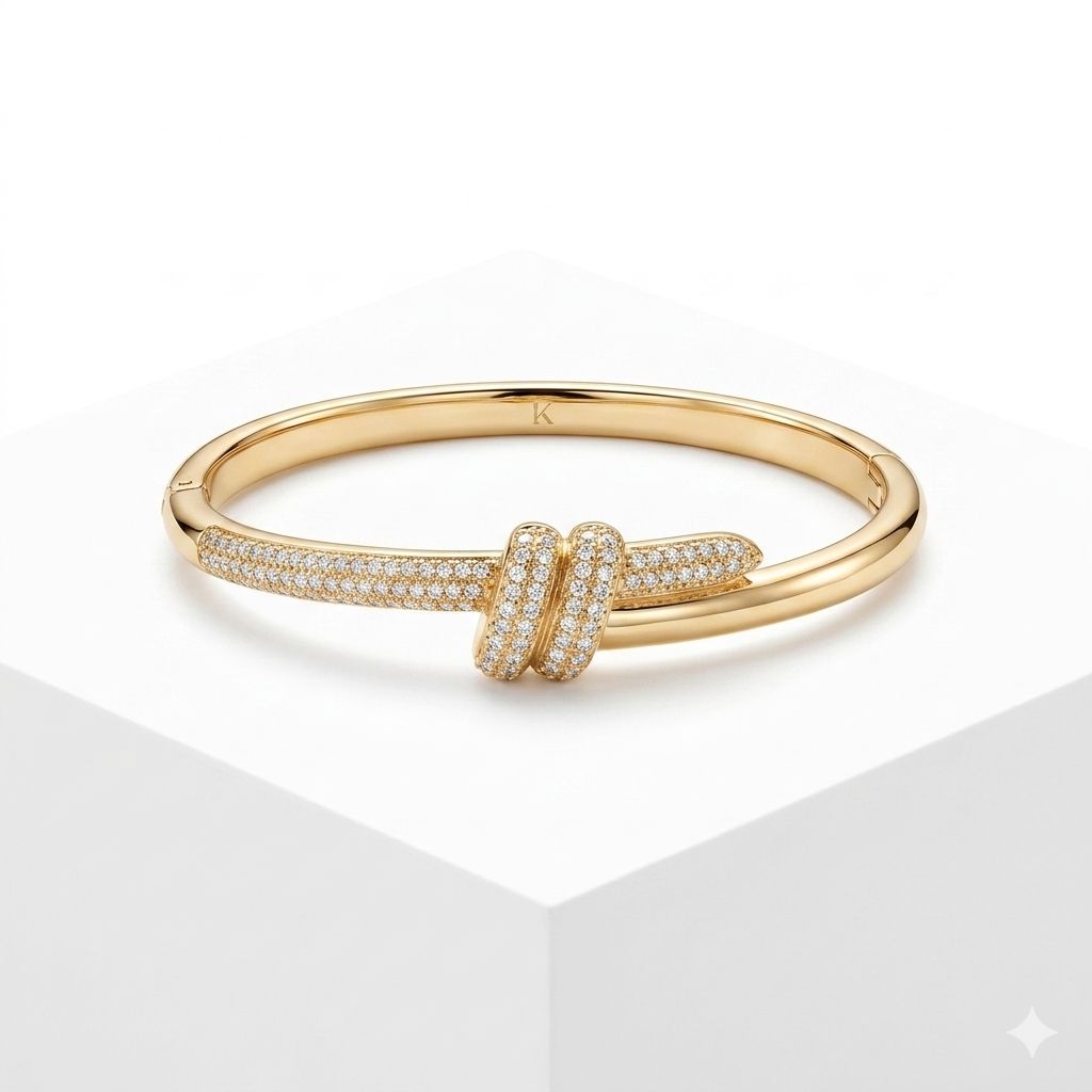 Bracelete laço cravejado - 17cm de diâmetro