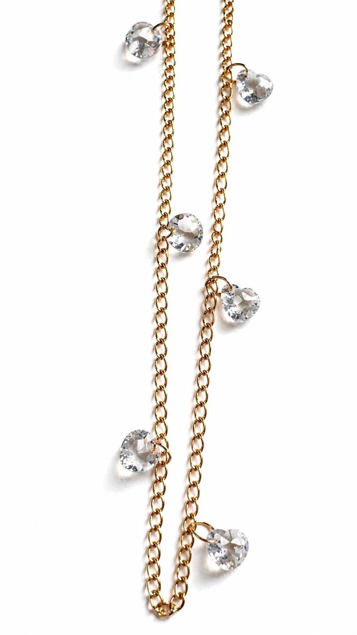 Chocker pingentes cristais coração