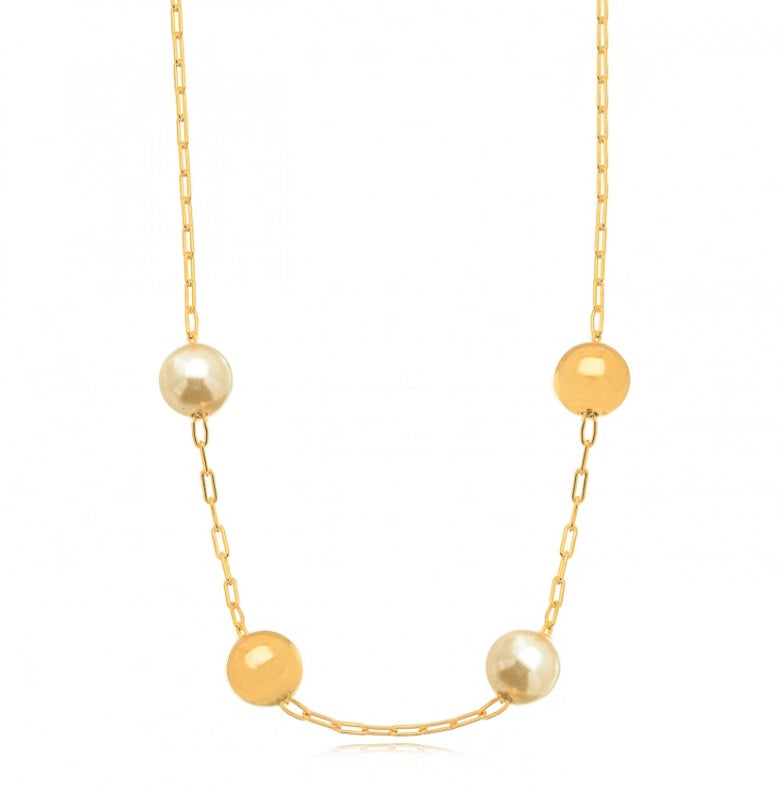 CHOCKER VANIA PEROLA E BOLA LISA - 35CM