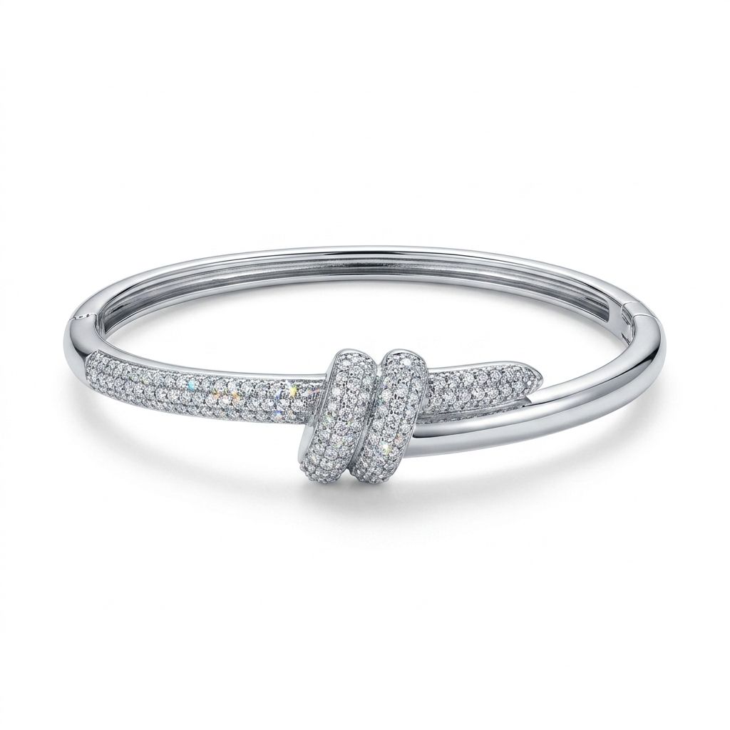 Bracelete laço cravejado - 17cm de diâmetro
