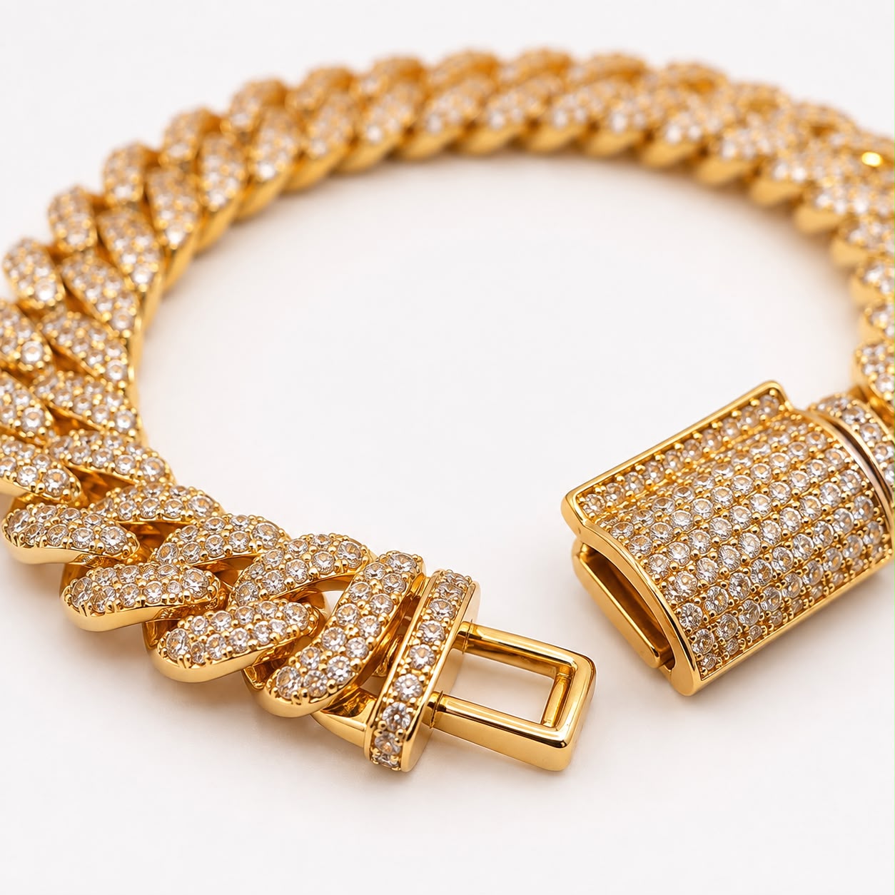 Pulseira Elo Cubano Cravejada