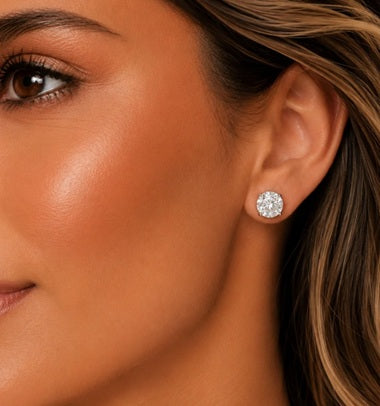 Brinco Moissanite Ponto de Luz - 5CT - Prata 925